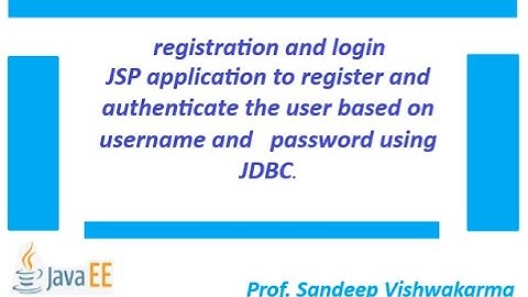 Login and  Registration Page using JSP & JDBC