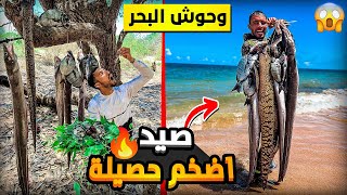 العيش الحر: تحدي صيد🏹في أعالي البحار🌊صيد أفاعي الضلام حصيلة 40kg😱🦈