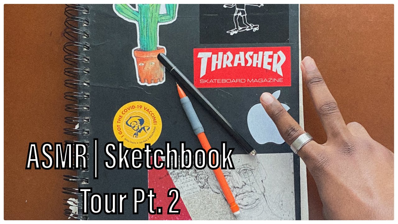 ASMR | Sketchbook Tour Pt. 2 (Soft spoken, Tracing, Scratching)