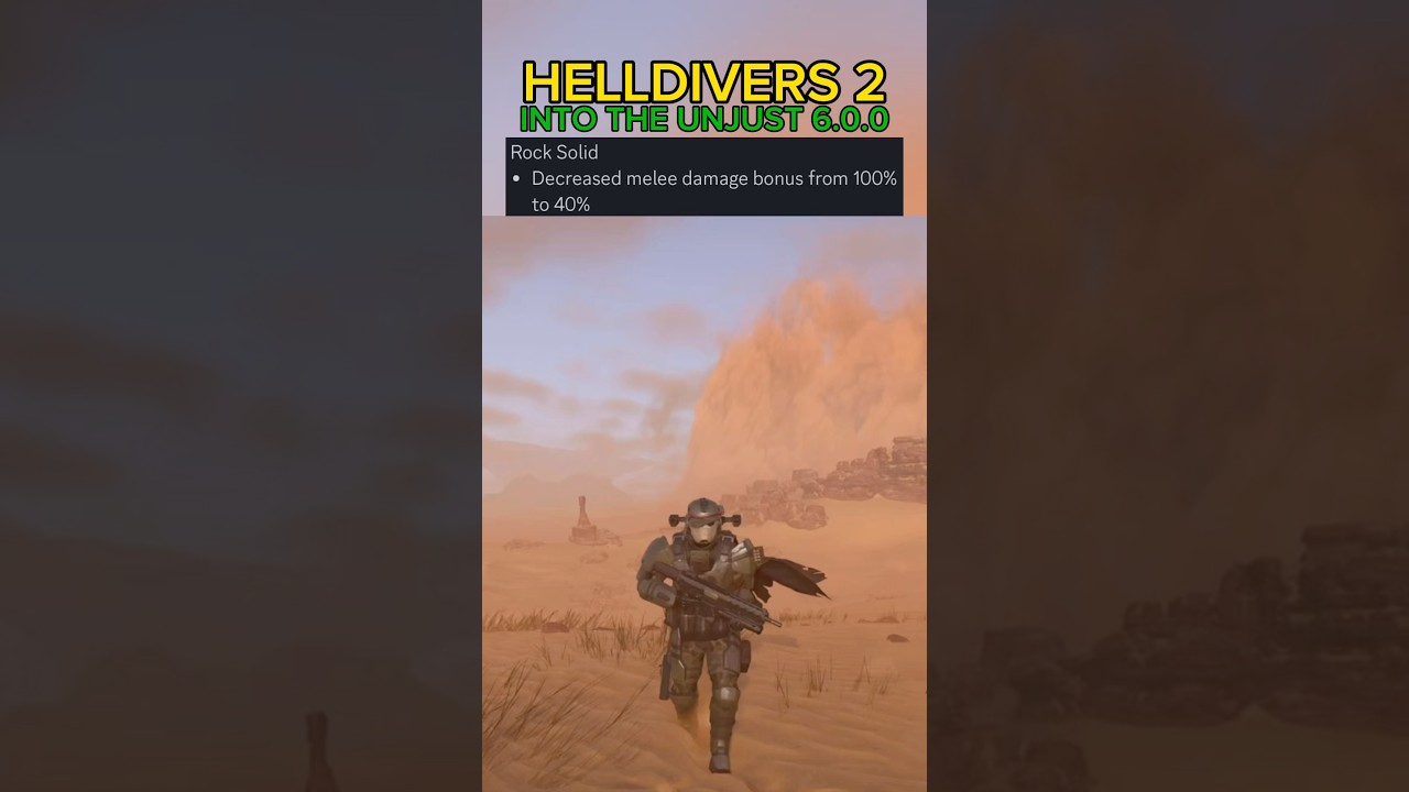 Rock Solid Armor Passive NERF After Patch Update 6.0.0 - Helldivers 2