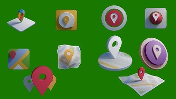 Location Icon GREEN SCREEN 4K. Free for your video