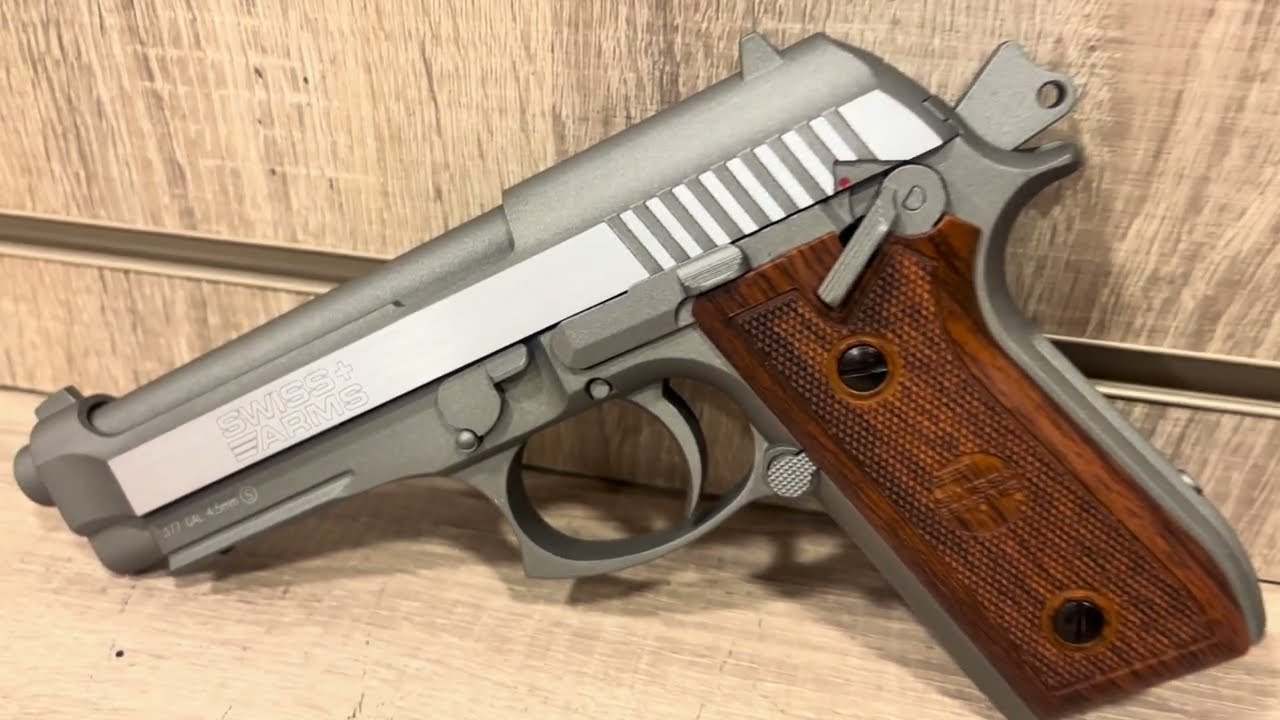 Swiss Arms P92 4.5mm/.177 Co2 Blowback Pistol (Silver - Silver