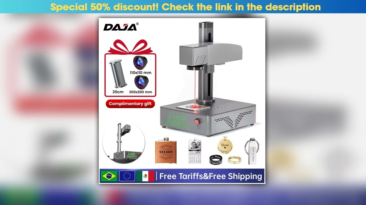 DAJA 20W30W50W S4 Fiber Laser Marking Machine Business Industrial Portable Engraver Engrave All