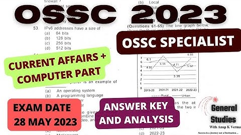 OSSC SPECIALIST 2023 | CA + COMPUTER PART | ANSWER KEY | EXAM DATE : 28 MAY 2023