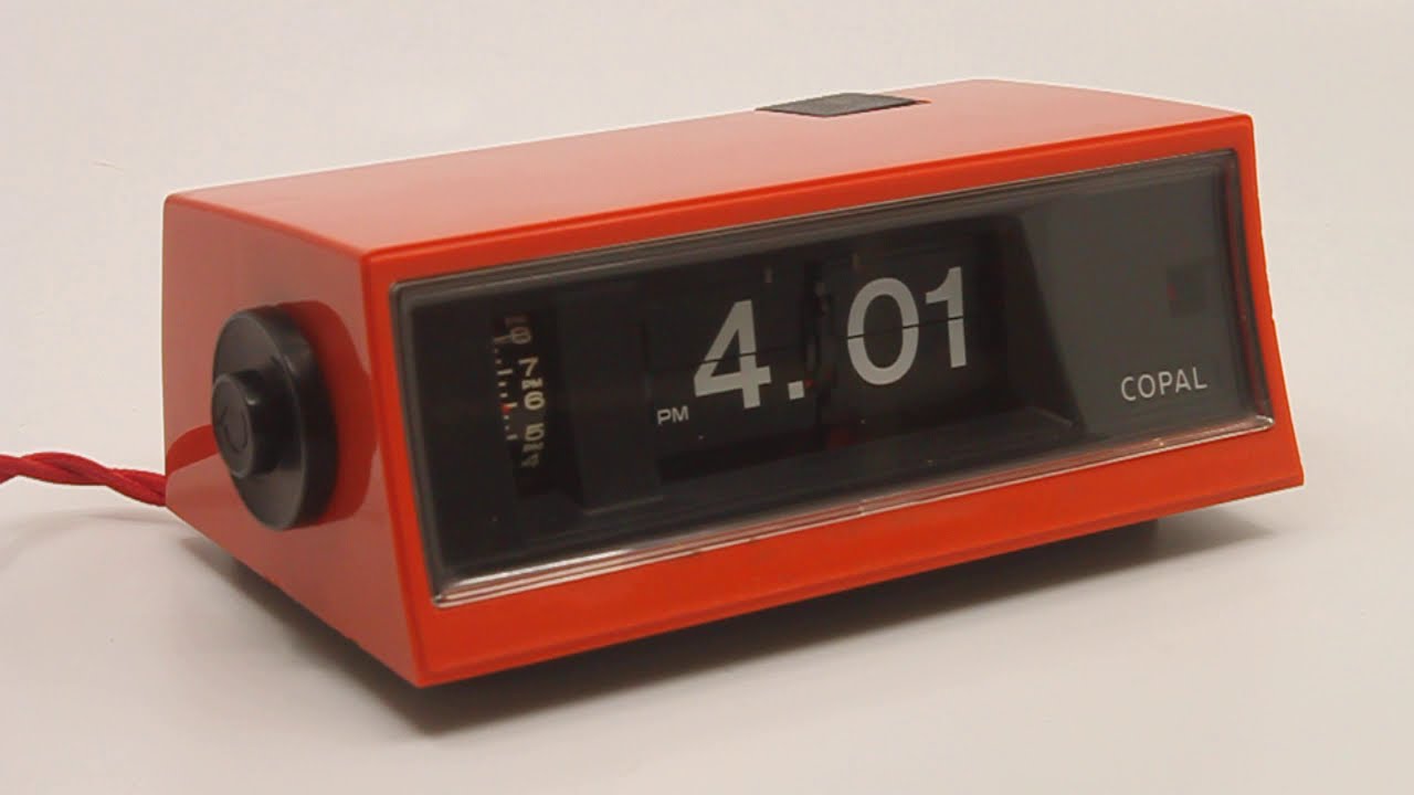 Vintage Copal RP200 bright orange flip-alarmclock - YouTube