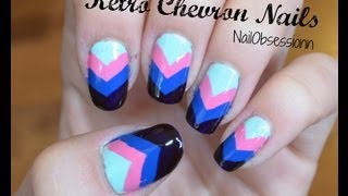 EASY Retro Chevron Nails! (NO TOOLS REQUIRED)