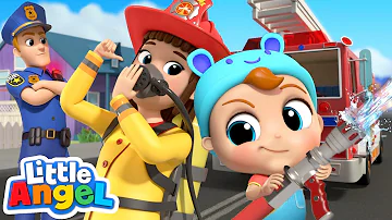 Policeman vs Fireman | Jobs Song by Little Angel Kids Songs and Nursery Rhymes