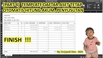 PART 4 (FINISH) - MEMBUAT DAFTAR ASET TETAP OTOMATIS HITUNG PENYUSUTAN DI EXCEL - METODE GARIS LURUS