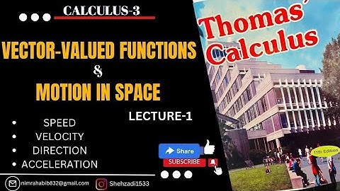 Vector-Valued Functions ||Calculus|| in  Urdu