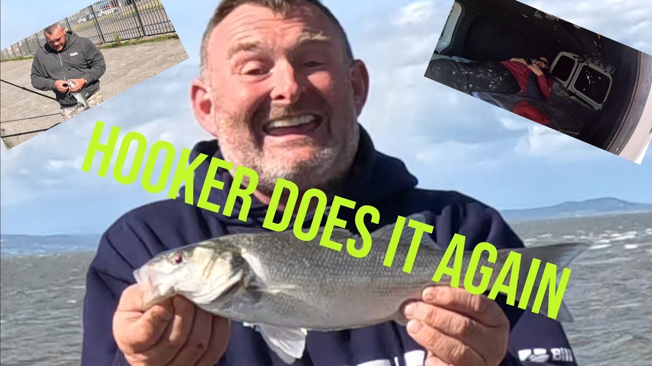 Fishing for bass at HALF MOON BAY   with Gamekeeper John and Tommy the turd