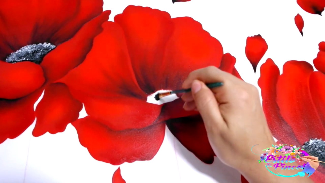 Como pintar con ACRILICOS ( cuadro flores) CUADROS MODERNOS🌹🌹