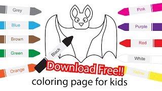 Coloring Page Of Halloween Bat And Download Free Coloring Page
