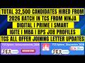 TCS Hired 32,500 Candidates From 2026 Batch⚡ TCS Ninja, Digital, Prime, Smart Offer & Joining Update