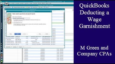 QuickBooks Payroll, Setting Up a Wage Garnishment