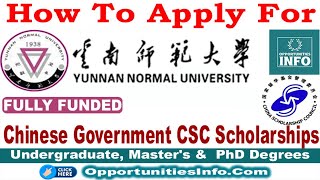 How To Apply For Yunnan Normal University CSC Scholarships in China