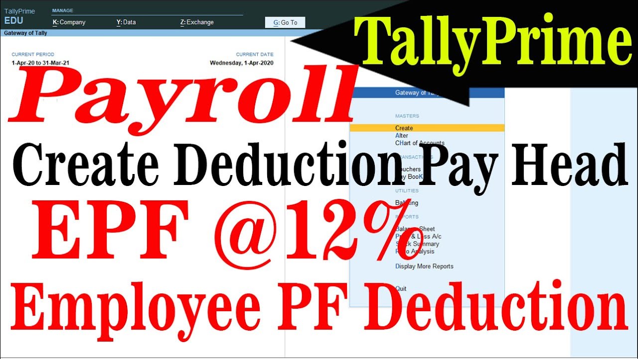 Payroll How Create Employee PF Deduction Pay Head In Tally Prime In payroll-how-create-employee-pf-deduction-pay-head-in-tally-prime-in