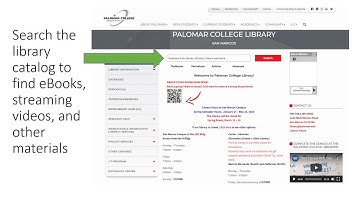 HOW TO ACCESS THE PALOMAR COLLEGE LIBRARY EBOOKS