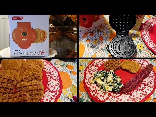 Dash Pumpkin Mini Waffle Maker Review 🎃 Pumpkin Spice Waffle