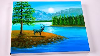 Landscape painting tutorial | Painting for beginners | Acrylic painting