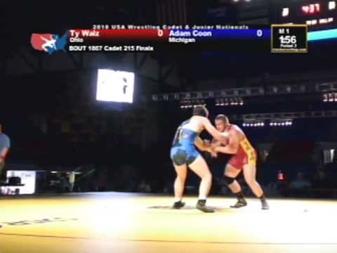 Cadet Freestyle Finals 215 pounds - Ty Walz vs. Ad...