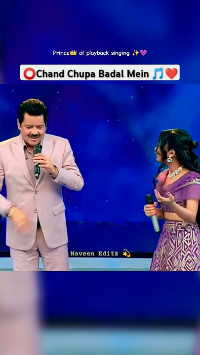 Chand Chupa Badal Mein | Udit Narayan Live | #shorts #ytshorts #singing #hindisong