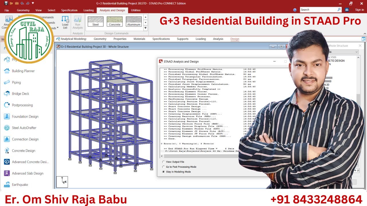 Project 30: Structural Design of G+3 Residential Building in STAAD Pro ...
