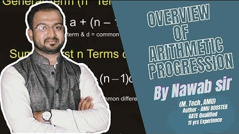 Overview of Arithmetic Progression FOR CLASS 10th & AMU XI ENTRANCE BY NAWAB SIR @imageclasses