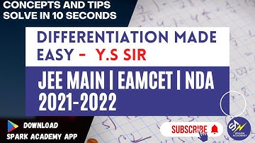 Differentiation 2|Quick Revision & Tricks |Maths |JEE 2021/2022 |EAMCET 2021/2022 |NDA 2021/2022