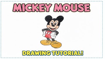 Mickey Mouse | Easy & Cute Cartoon Drawing Tutorial Step-by-Step | KiddyPen