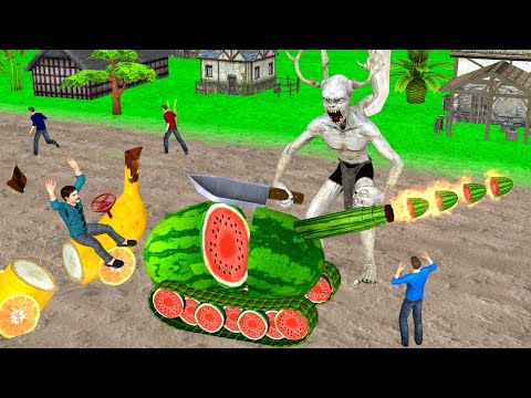 जादुई टूटा तरबूज टैंक केला कार 2 Kahani Magical Watermelon Tank Banana Car हिंदी कहानियां 3D Hindi