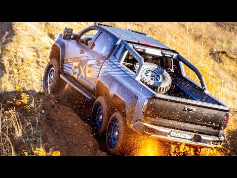 Видео: Toyota Tundra 6*6, ТИГР,  Raptor, Ram, Hilux, Navara - Битва пикапов