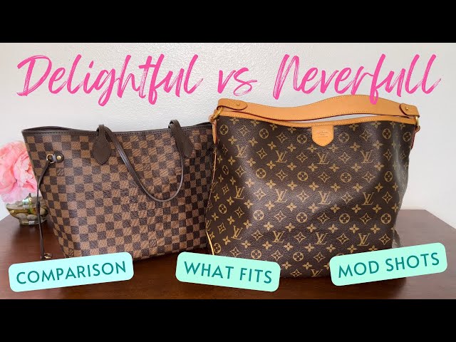 Louis Vuitton Delightful MM vs. Neverfull MM  Comparison, Review, What  Fits, Mod Shots 