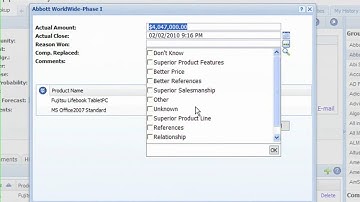 Closing an Opportunity in SalesLogix Cloud / Web