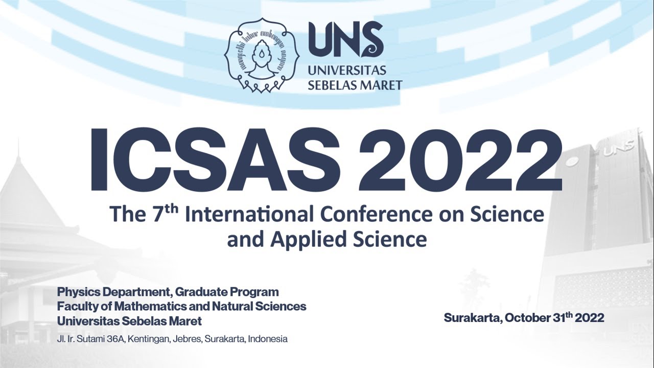 ICSAS 2022 - The 7th International Conference on Science and Applied Science (ICSAS 2022)