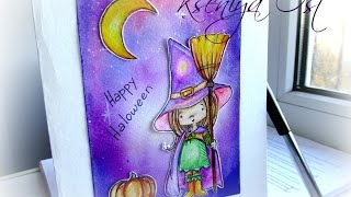 Открытки своими руками. Рисую открытку на Halloween акварельными карандашами.(Всем привет! Сегодня я решила немного отойти от лент и заняться не менее любимым мной видом творчества -..., 2015-10-27T21:21:25.000Z)