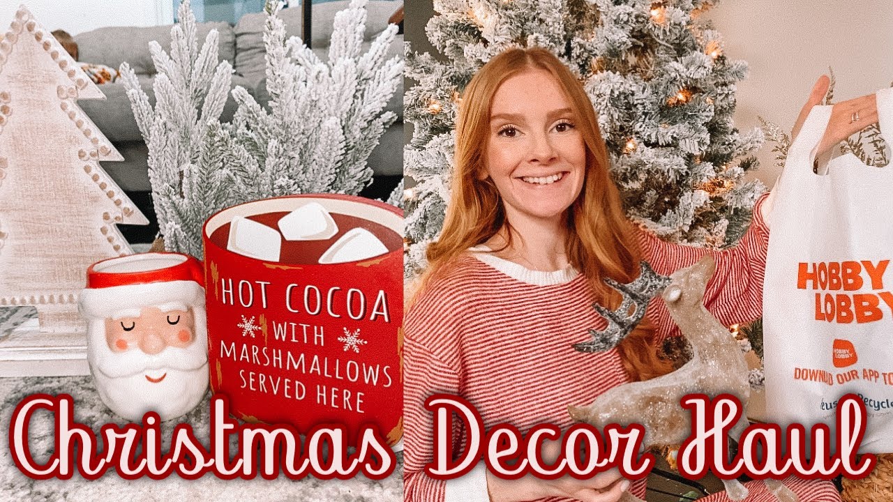 CHRISTMAS DECOR HAUL 2021 HOBBY LOBBY, HOME GOODS, TJMAXX , AT HOME