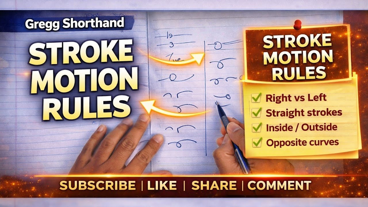 Greg Rukes Session 9 | Stroke Motion Rules | Gregg Shorthand | Stenography - YouTube