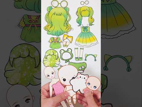<strong>연두</strong> <strong>연두</strong>~상큼 터지는 연두코디 #lightgreen #paperdolls #shorts
