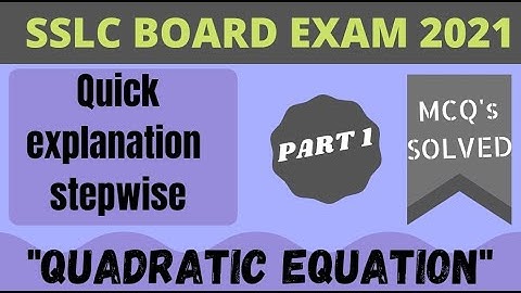 Quadratic Equations #Mathmodelpaper2021 #MathMCQ