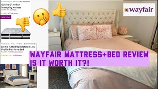 WAYFAIR REVIEW |JENNIE TUFTED UPHOLSTERED LOW PLATFORM BED & QUICKEP 12” MEDIUM INNERSPRING MATTRESS