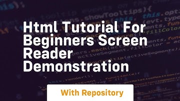 Html tutorial for beginners screen reader demonstration