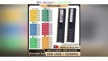 Latest Products You Must Know! ENVINDA DDR4 PC RAM Memoria 8GB 16GB 3200MHz DIMM Desktop Compute