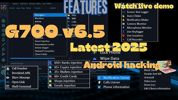 G700 V6.5 Android RAT (2025) | Bypass Google Protect | Full Control | FUD | Real-Time Access