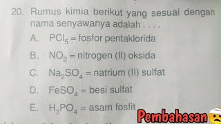 Rumus kimia berikut yang sesuai dengan nama senyawanya adalah....
