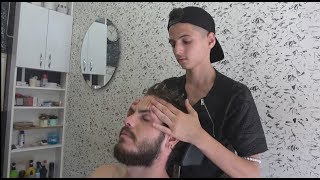 TERAPIA DEL MASAJE DEL BARBERO TURCA JOVEN • ASMR 306 INTENCIONAL