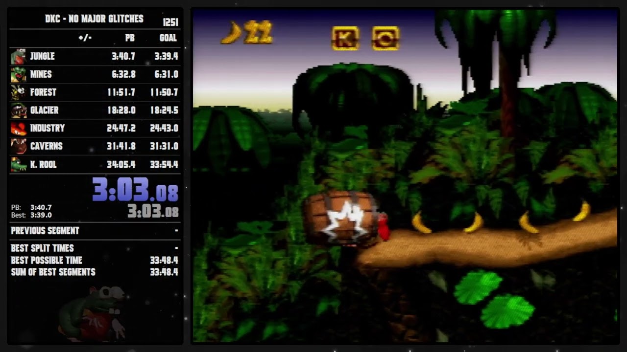 DKC: No Major Glitches W2 Exit - 6:29.517