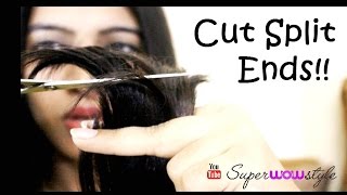 Haircut at Home: Split Ends Cut + Remedies | SuperWowStyle Hair Cutting Videos