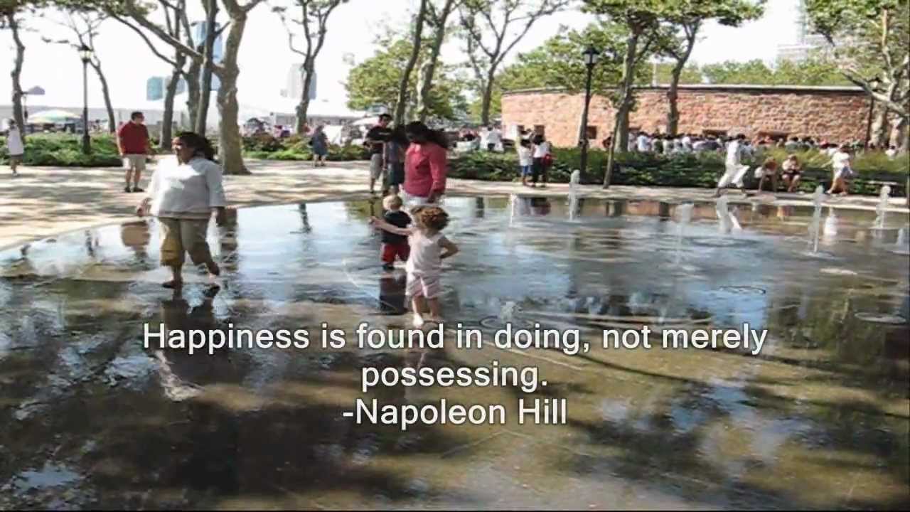 Napoleon Hill Quote: “Happiness is found in doing, not merely possessing. ”