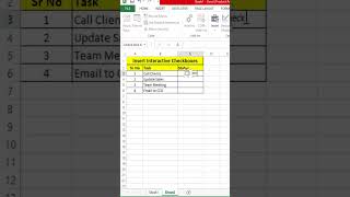 Insert interactive checkboxes in excel, Excel checkbox trick, Insert Checkbox in excel fast #excel