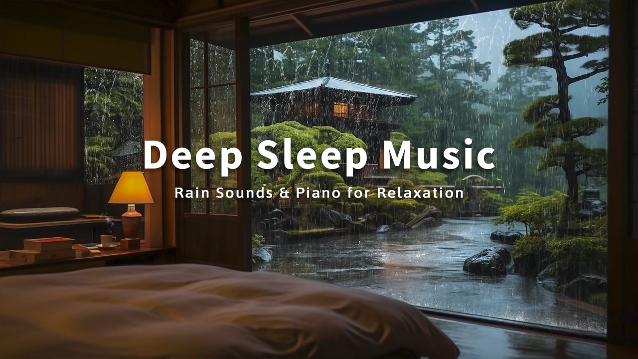 Peaceful Rainy Day with Sleep Music - Healing Piano and Rain Sounds for Deep Sleep and Stress Relief